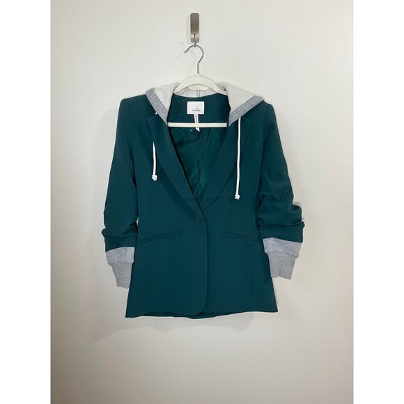 NEW Cinq A Sept Hooded Chloe Jacket in Green Onyx Size 0 - Picture 3 of 6